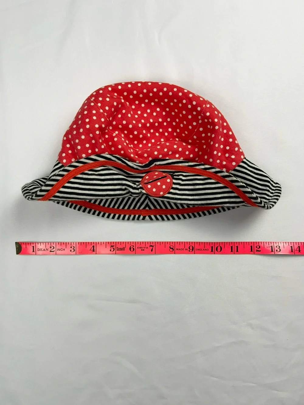 Gymboree 2011 Ladybug Red Polka Dot Rainbow Tag Vintage Sun Hat S/M